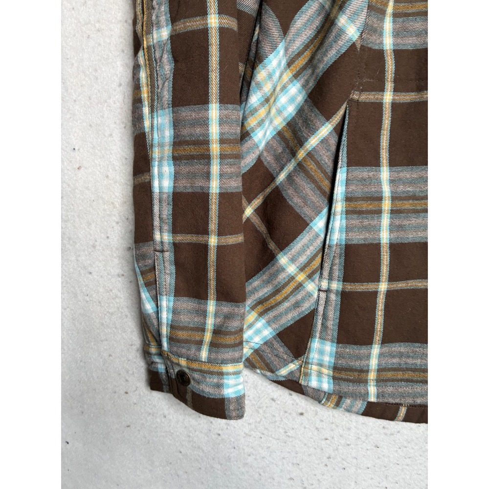 NWT Noble Outfitters Womens Brown Plaid Sherpa Lined Flannel Shirt Jacket - Picture 2 of 11